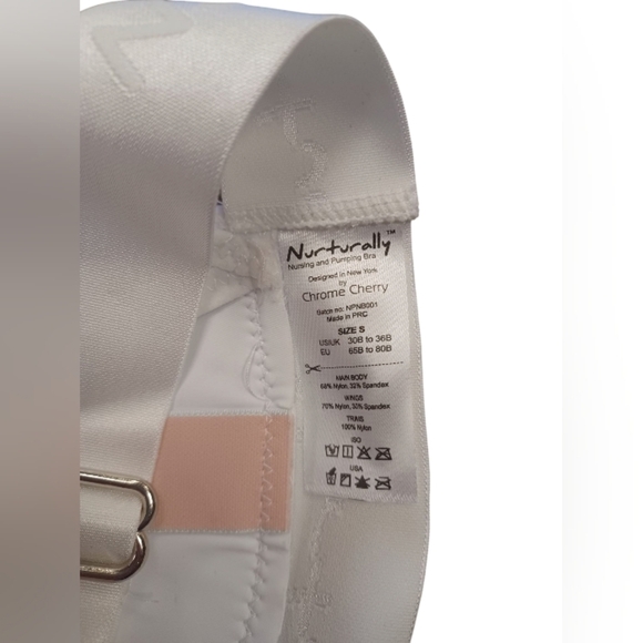 Nuturally Pumping/Nursing Bra NWT Pink White Size Small - Picture 4 of 6